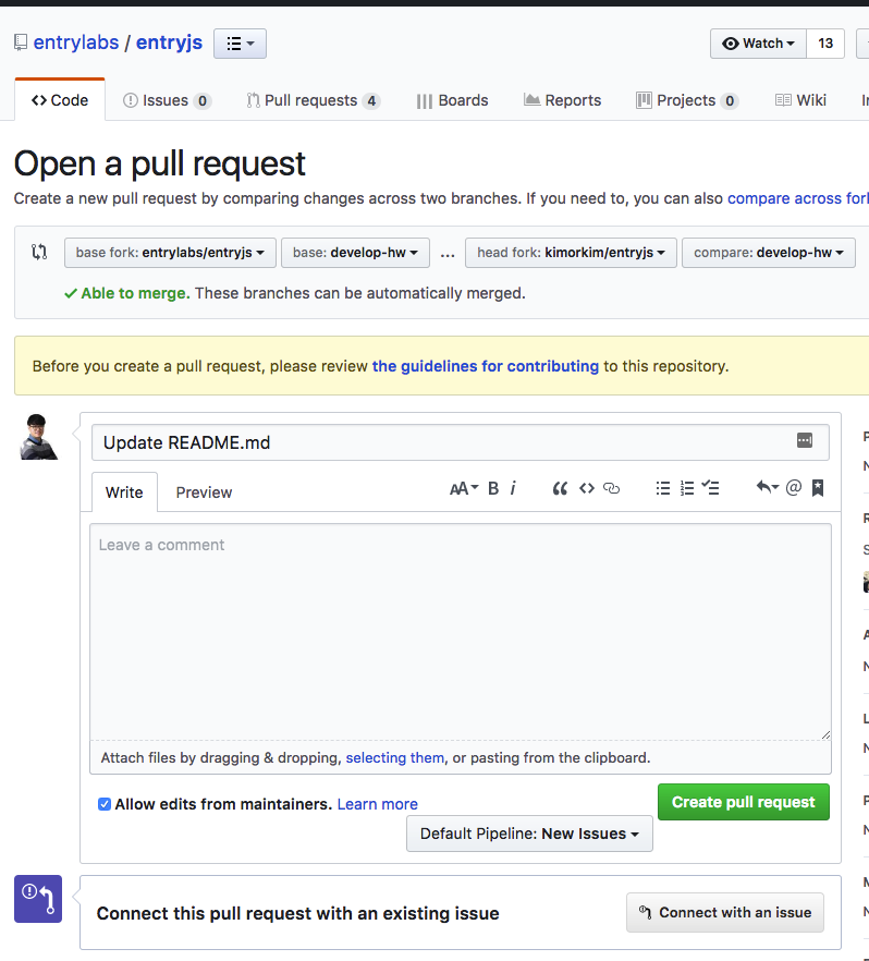 Entry JS Pull Request